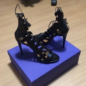 Aquazzura Shoes - Aquazzura, Amazon 105, sandal heel, black leather Aquazzura Shoes - Aquazzura, Amazon 105, sandal heel, black leather